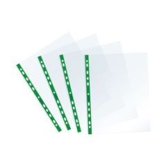 Favorit Buste Perforate, Lucide, Alto Spessore, 22 x 30 cm, 25 Pezzi, Trasparenti con Banda  Verde