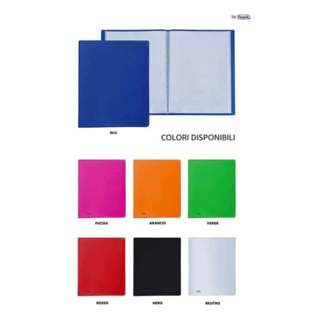 Portalistino Favorit Formato A4 20 Buste Trasparenti Finitura in Buccia d'Arancia Colore Blu