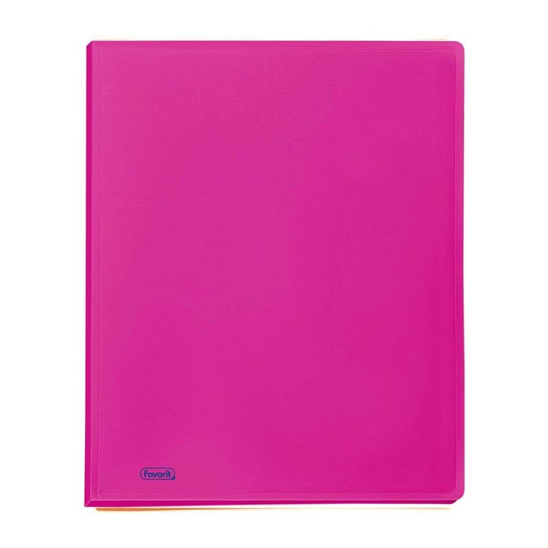 Portalistino Favorit Formato A4 40 Buste Trasparenti Finitura in Buccia d'Arancia Colore Fucsia