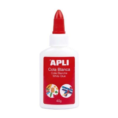 Colla bianca liquida Apli 40g - Applicatore a punta - Adatto per uso scolastico