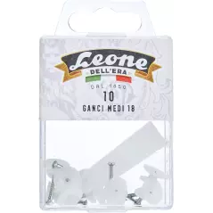 10 Ganci Medi Leone Dell'Era per appendere quadri con spilli in acciaio temprato - Scatola appendibile