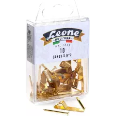 10 Ganci X N°2 Leone Dell'Era - Scatola appendibile - Made in Italy