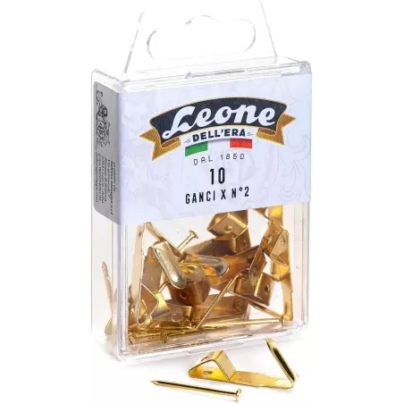 10 Ganci X N°2 Leone Dell'Era - Scatola appendibile - Made in Italy