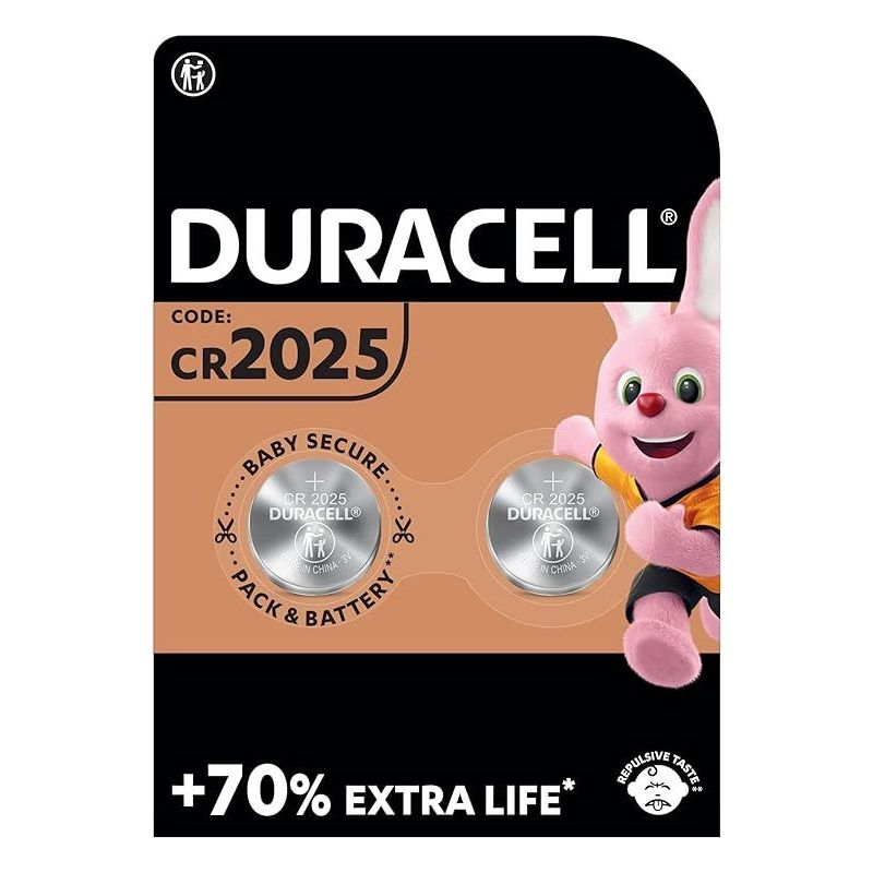 Batterie Duracell Alkaline CR2025 - 3V - 2 Pezzi