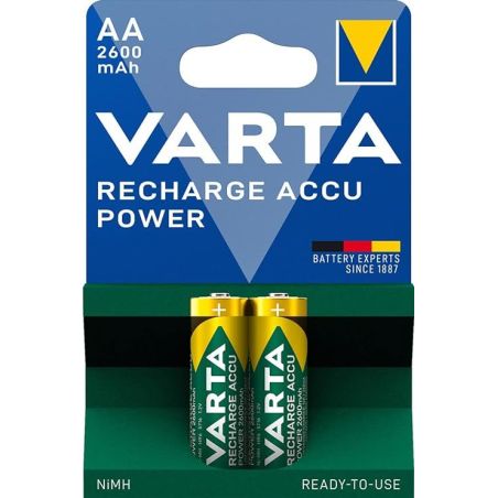 Batteria Ricaricabile Stilo AA - Nichel-Metallo Idruro (NiMH) - 1,2 V - 2 pz - 2600 mAh