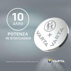 Batteria VARTA CR2016,  2 pile in Litio a Bottone, Piatta, Specialistica, 3 Volts, Diametro 20mm, Altezza 1,6mm