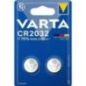 Batteria VARTA CR2032,  2 pile in Litio a Bottone, Piatta, Specialistica, 3 Volts, Diametro 20mm, Altezza 1,6mm