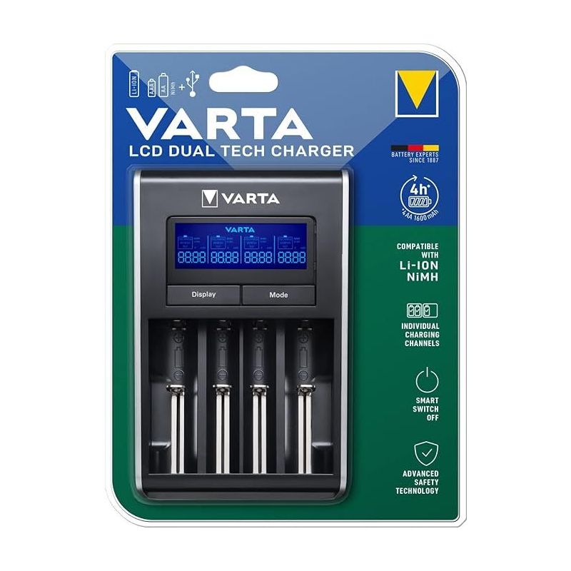 Caricabatterie Varta Dual Tech Charger Ni-MH Li-ioni e USB