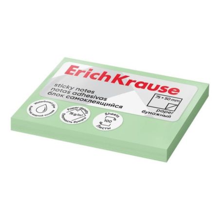 Post-it per Appunti ErichKrause 50х75 mm, 100 fogli, Verde