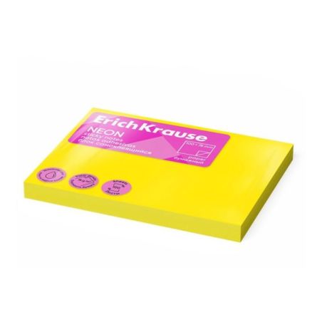 Post it - Sticky notes ErichKrause 100Ñ…75 mm, 100 fogli, giallo Fluo