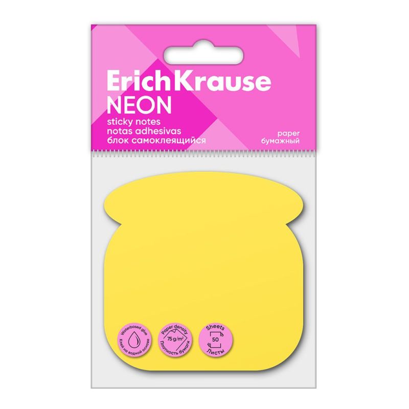 Post-it ErichKrause Neon, Telefono, 50 fogli, giallo