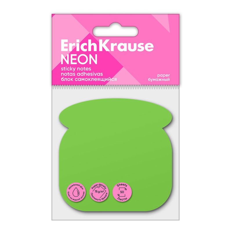 Post-it ErichKrause Neon, Telefono, 50 fogli, Verde