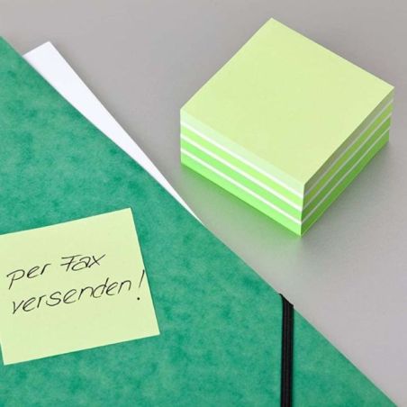 Post it Super Sticky Cubo da 450 Foglietti Adesivi 76 mm x 76 mm Multicolore Verde  Giallo  Blu  Viola