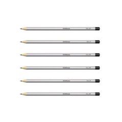 Set di 4 matite di grafite HB ErichKrause Jet Black, esagonali, con gomma