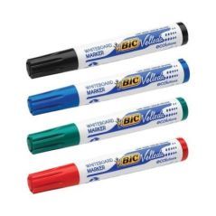 BiC Velleda 4 pennarelli Multicolore per lavagna magnetica, punta rotonda, tratto 1,4 mm