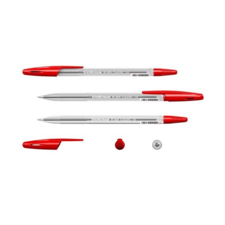 50 Penne a sfera Erichkrause R-301 Classic Stick 1.0  Punta da 1,0 mm - asciugatura rapida -  Rosso