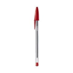 BIC Penne Rosso a Sfera, Cristal Original, Punta Media, 1 mm, Confezione da 50 Penne