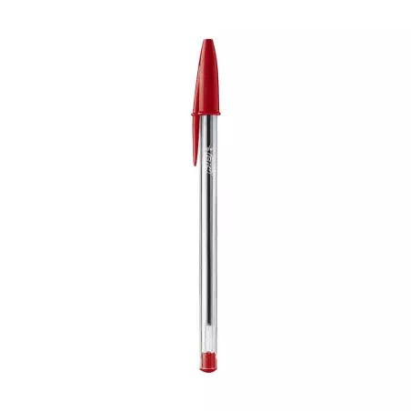 BIC Penne Rosso a Sfera, Cristal Original, Punta Media, 1 mm, Confezione da 50 Penne