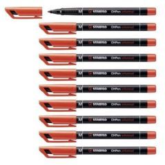 Marcatore STABILO OHPen universal Permanente Tratto Medio (1 mm) Confezione da 10 Colore Rosso