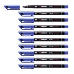 Marcatore STABILO OHPen universal Permanente Tratto Medio (1 mm) Confezione da 10 Colore Blu