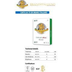 Bancale Carta A4 Brand Italiano 75gr - 120 risme per fotocopie e stampe professionali