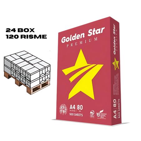 Bancale Carta A4 Golden Star 80gr - 120 risme per fotocopie e stampe professionali