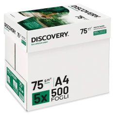 Carta A4 75 gr Discovery Navigator - 240 Risme Per Stampante, Ufficio, Fotocopie, Multiuso - Bianca