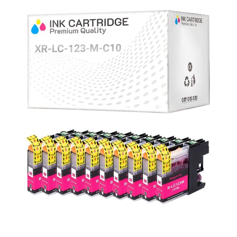 Cartucce Brother LC123-M LC121 Magenta Compatibile KIT 10