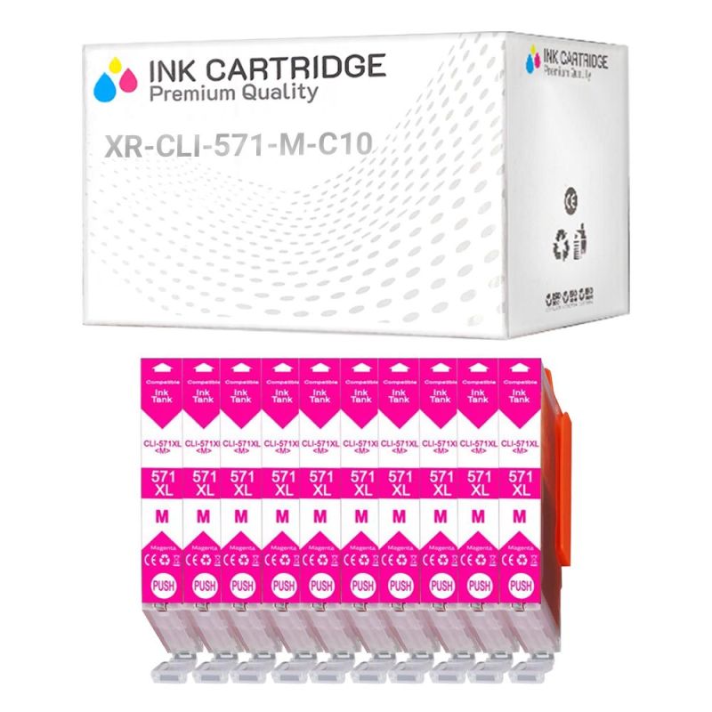 Cartucce Canon CLI-571M 0387C001 Magenta Compatibile KIT 10