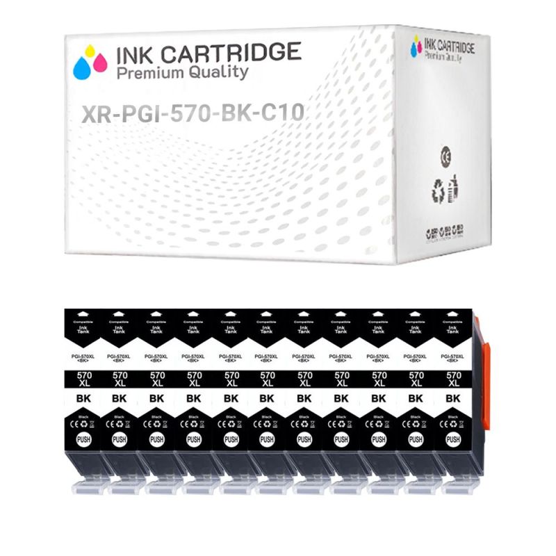 Cartucce Canon PGI-570BK XL 0318C008 Nero Compatibile KIT 10