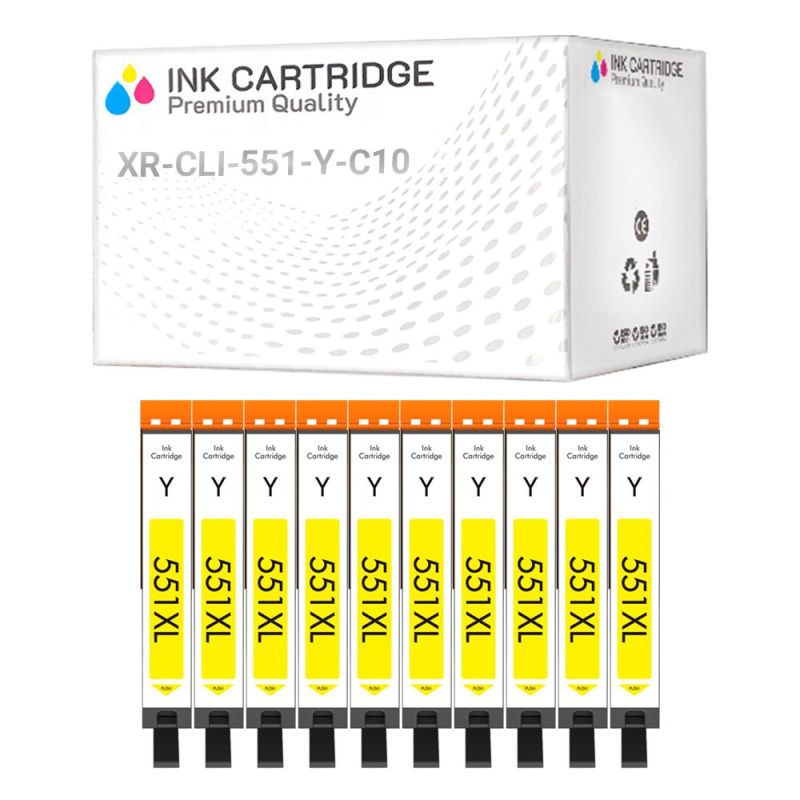 Cartucce Canon CLI551-Y 6511B001 Giallo Compatibile KIT 10