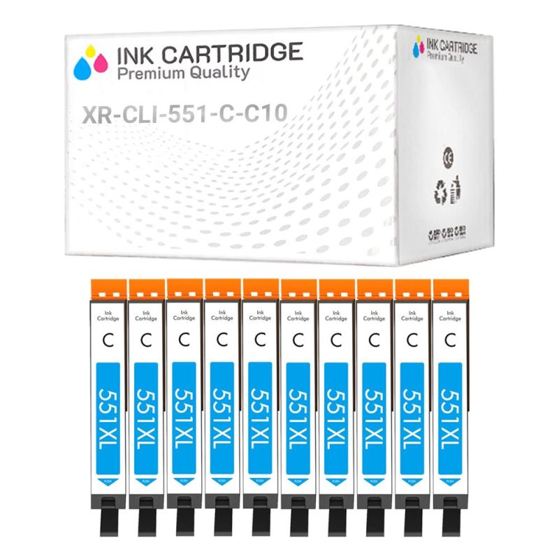 Cartucce Canon CLI551-C 6509B001 Ciano Compatibile KIT 10