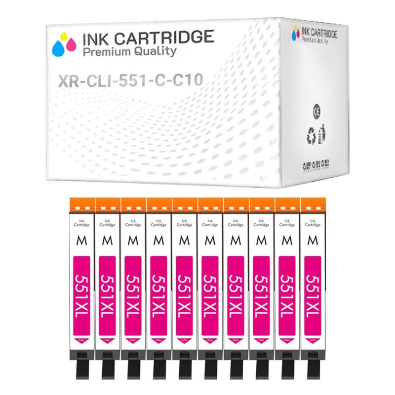 Cartucce Canon CLI551-M 6510B001 Magenta  Compatibile KIT 10