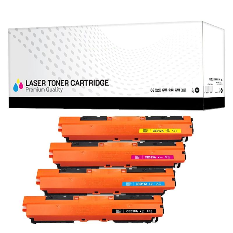 KIT4 Toner HP CE310 126A Nero + Colore Compatibile  (4BK, 4M, 4C, 4Y)