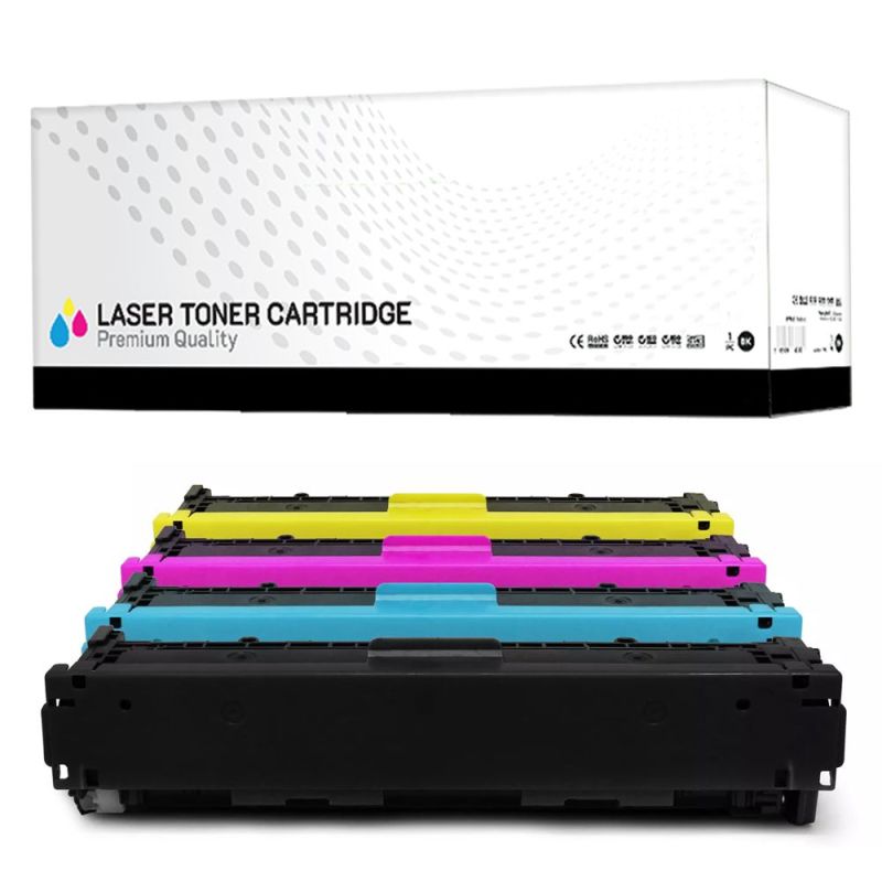 KIT4 Toner HP CB540A-CE320-CF210X Nero + Colore Rigenerati (4BK, 4M, 4C, 4Y)