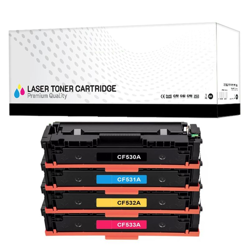 KIT4 Toner HP CF530A-3A 205A Nero + Colore Compatibili (4BK, 4M, 4C, 4Y)