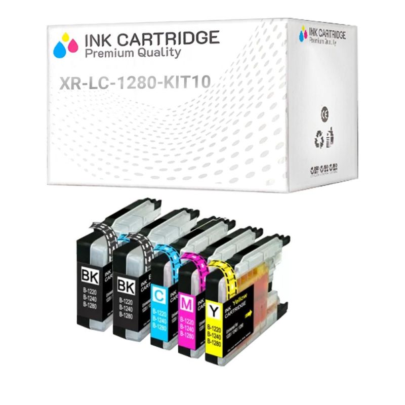 10 Cartucce Brother LC1280 LC1240 Nero + Colori Compatibili