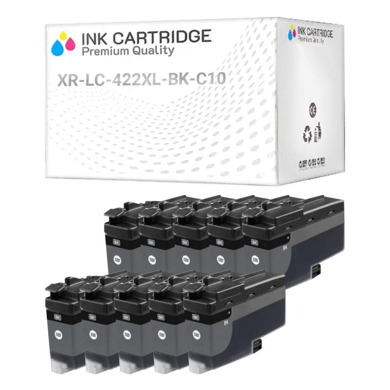 Cartucce Brother LC-422XL-BK Nero Compatibile KIT 10