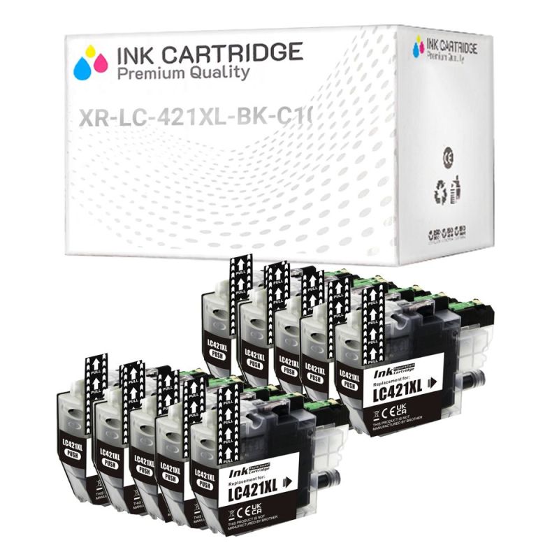 Cartucce Brother LC-421XL-BK Nero Compatibile KIT 10