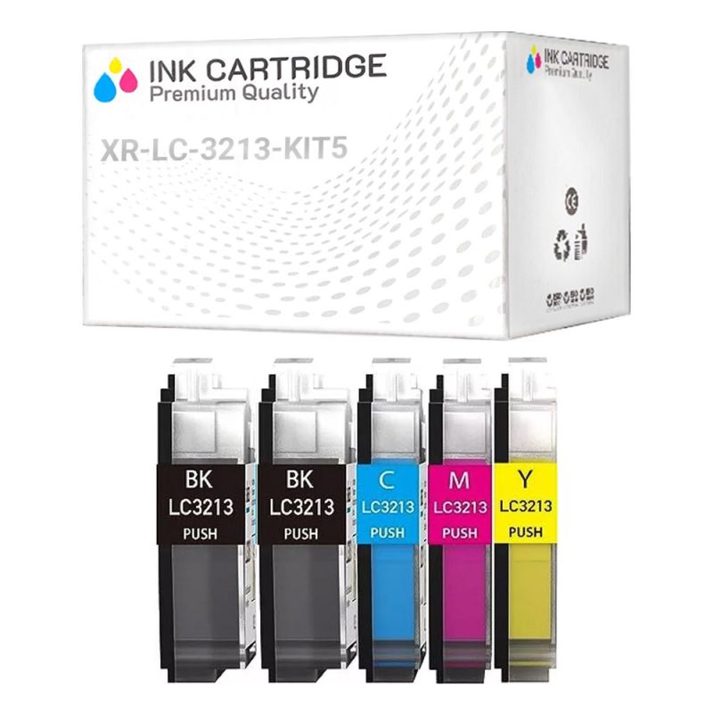 5 Cartucce Brother LC3213 Nero + Colore Compatibili KIT 5