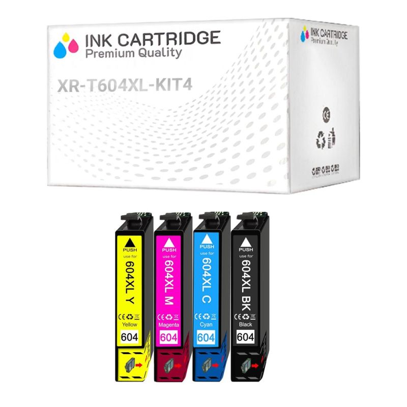 4 Cartucce Epson T604XL C13T10H14010 Nero + Colore Compatibili KIT 4