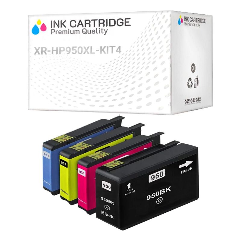 4 Cartucce HP 950 C2P43AE Nero + Colore Compatibili KIT 4