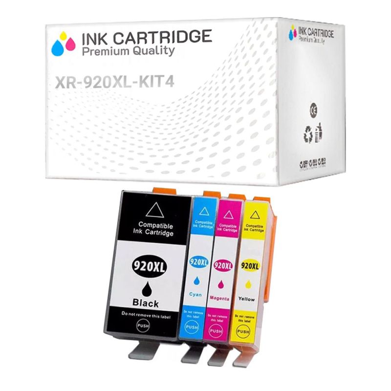 4 Cartucce HP 920 XL Nero + Colore Compatibili KIT 4