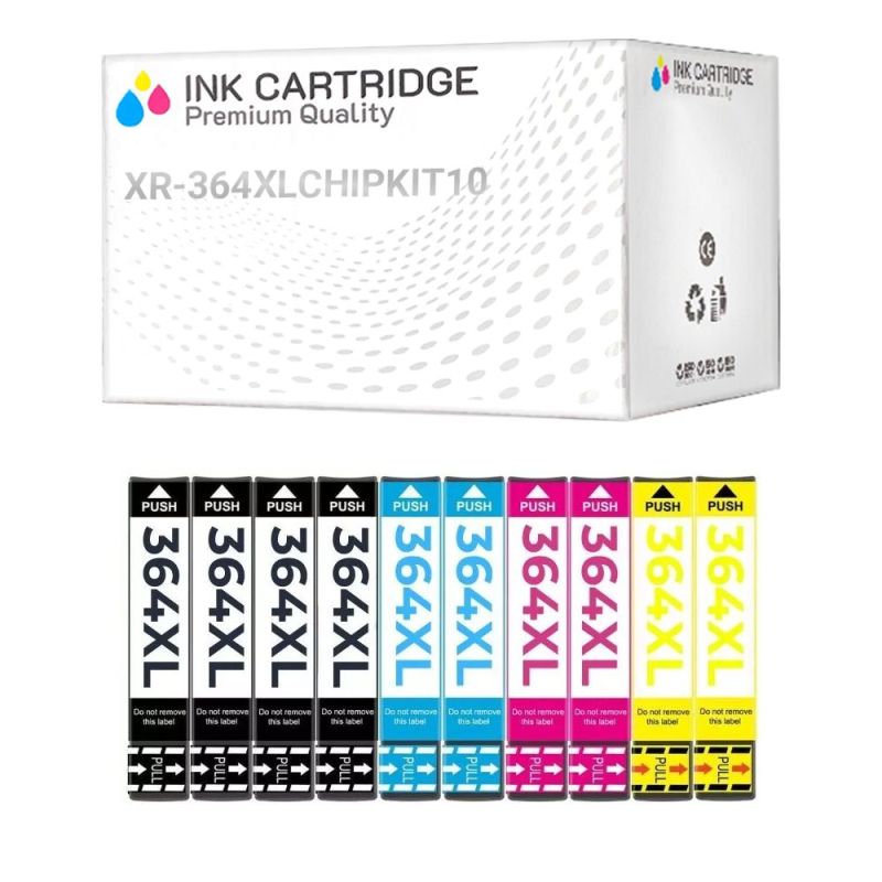 10 Cartucce HP 364XL N9J73AE Nero + Colore CON CHIP Compatibili KIT 10