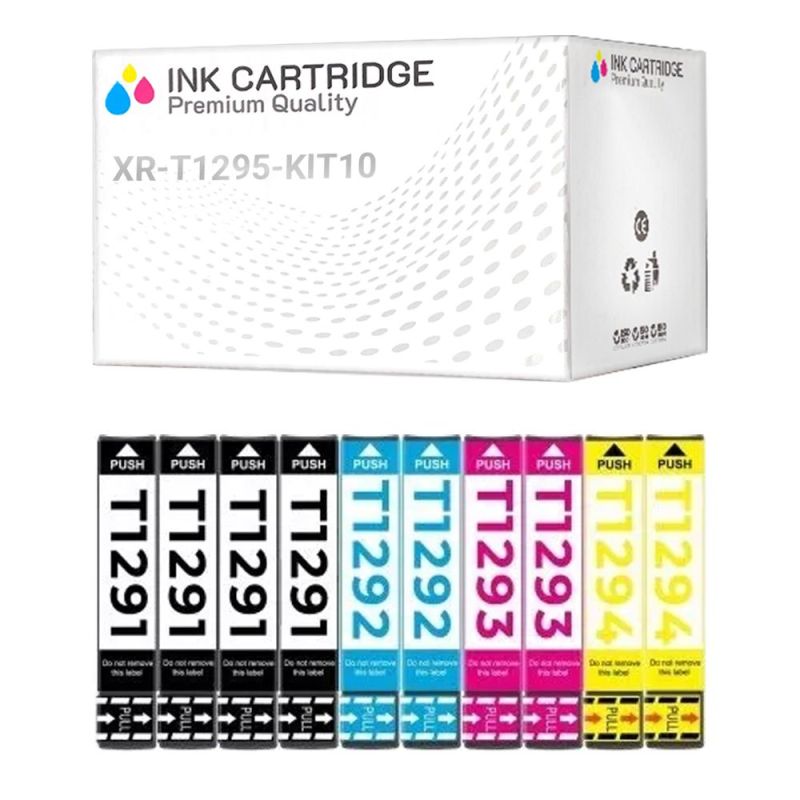 10 Cartucce Epson T1295 C13T12954010 Nero e Colore Compatibili KIT 10