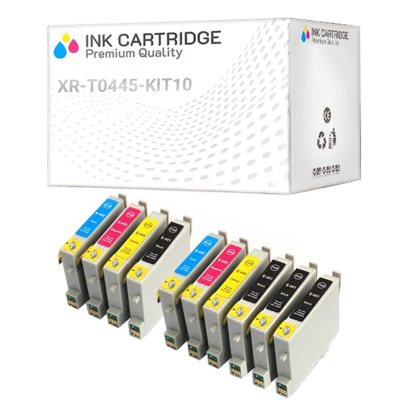 10 Cartucce Epson T0445 Nero + Colori Compatibili KIT 10