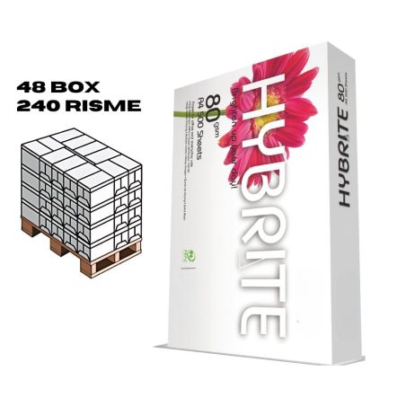 Bancale Carta A4 Hybrite Ultra white 80gr - 240 risme per fotocopie e stampe professionali